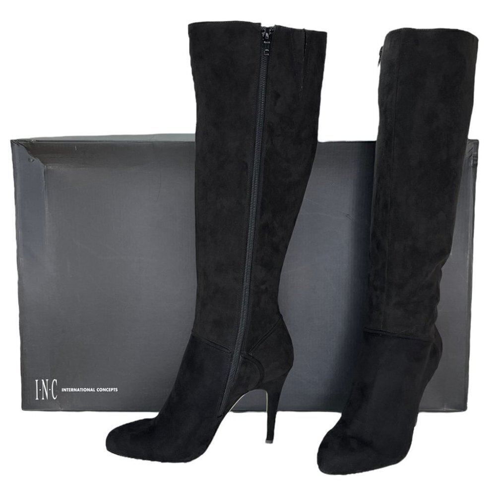 International Concepts Taisa Black Microsuede Knee High Womens Boots Size 9M - Picture 10 of 10